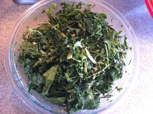 Prepped Kale for Salad.